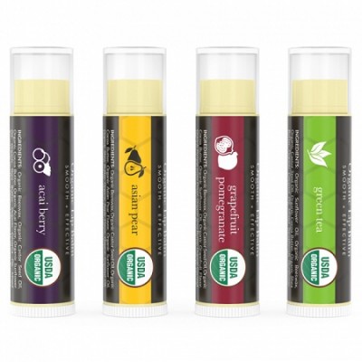 Beauty by Earth Organic Superfruit Lip Balm - Exotic Multi Pack Beeswax Lip Balm