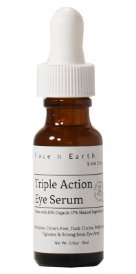 Face n Earth Dark Circle Wrinkle Puffy Eye Caffeine Gel Serum 89% Organic - Potent Formula - Vegan Toxic Free